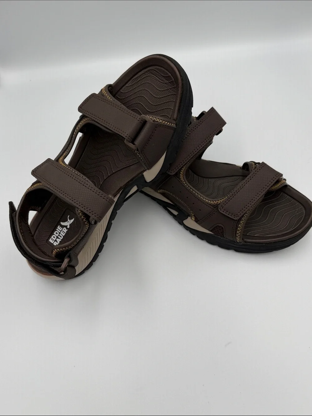 NWT Eddie Bauer Anchor Brown Sport Sandals Men’s Size 9M  Comfort Outdoor Hiking